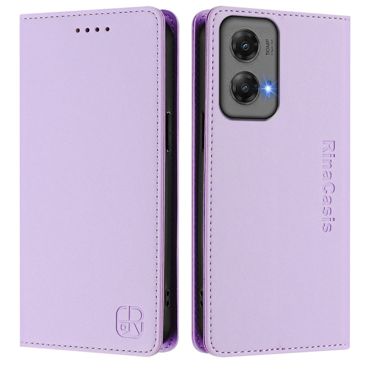 For Motorola Moto G Stylus 5G 2024 RC01 Dual-Folded Magnetic Suction RFID Leather Phone Case