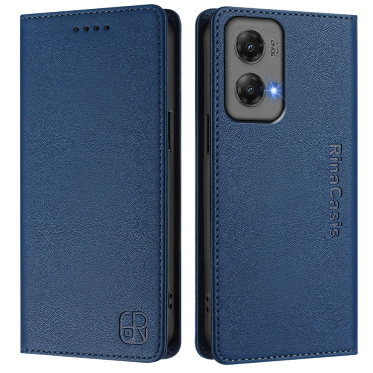 For Motorola Moto G Stylus 5G 2024 RC01 Dual-Folded Magnetic Suction RFID Leather Phone Case