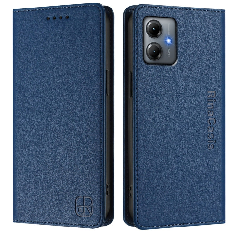 For Motorola Moto G14 / G54 Brazil / EU RC01 Dual-Folded Magnetic Suction RFID Leather Phone Case