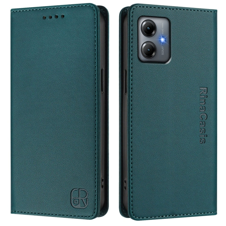 For Motorola Moto G14 / G54 Brazil / EU RC01 Dual-Folded Magnetic Suction RFID Leather Phone Case
