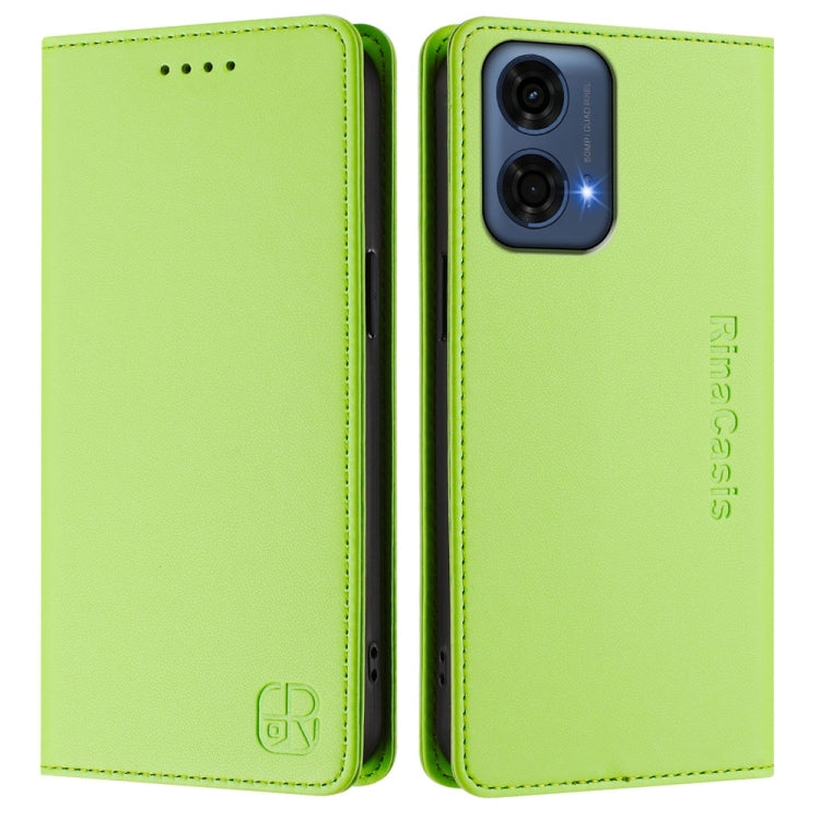 For Motorola Moto G24 Power India RC01 Dual-Folded Magnetic Suction RFID Leather Phone Case