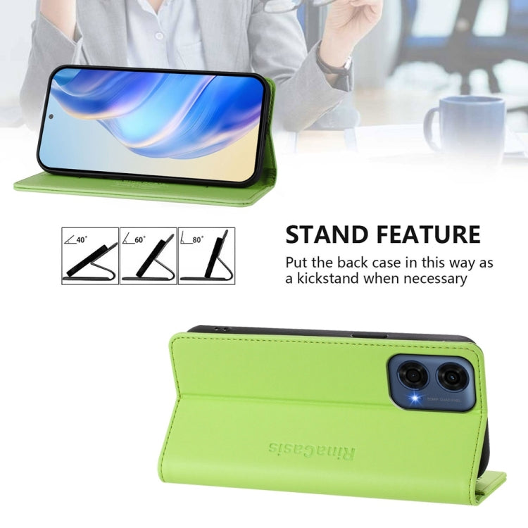 For Motorola Moto G24 Power India RC01 Dual-Folded Magnetic Suction RFID Leather Phone Case