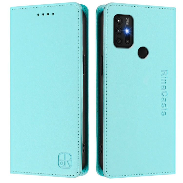 For Motorola Moto G30 / G20 / G10 RC01 Dual-Folded Magnetic Suction RFID Leather Phone Case