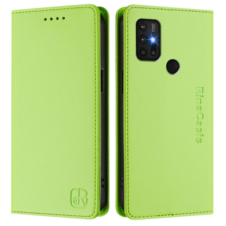For Motorola Moto G30 / G20 / G10 RC01 Dual-Folded Magnetic Suction RFID Leather Phone Case