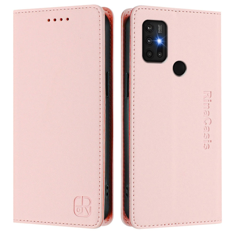For Motorola Moto G30 / G20 / G10 RC01 Dual-Folded Magnetic Suction RFID Leather Phone Case