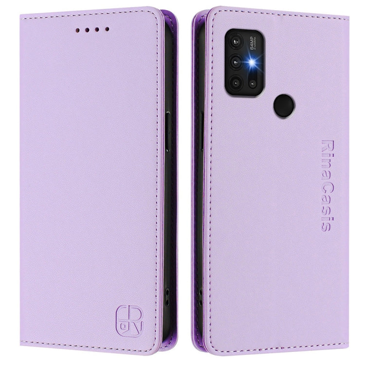 For Motorola Moto G30 / G20 / G10 RC01 Dual-Folded Magnetic Suction RFID Leather Phone Case