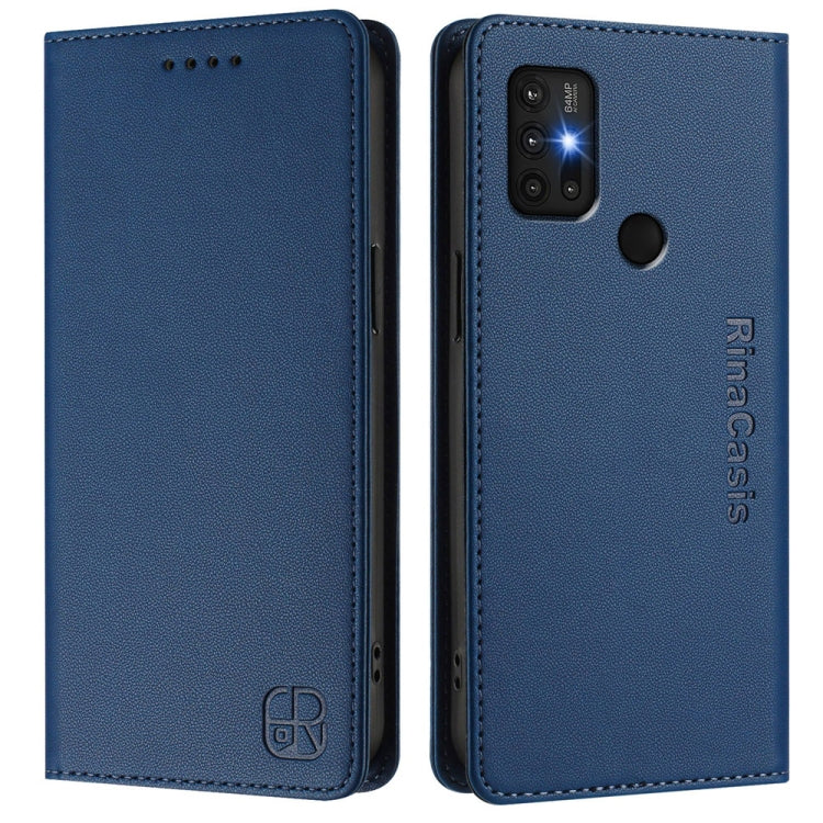 For Motorola Moto G30 / G20 / G10 RC01 Dual-Folded Magnetic Suction RFID Leather Phone Case