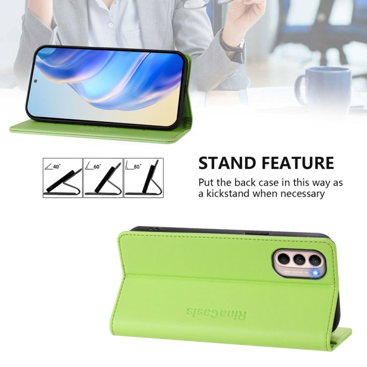 For Motorola Moto G31 / G41 RC01 Dual-Folded Magnetic Suction RFID Leather Phone Case