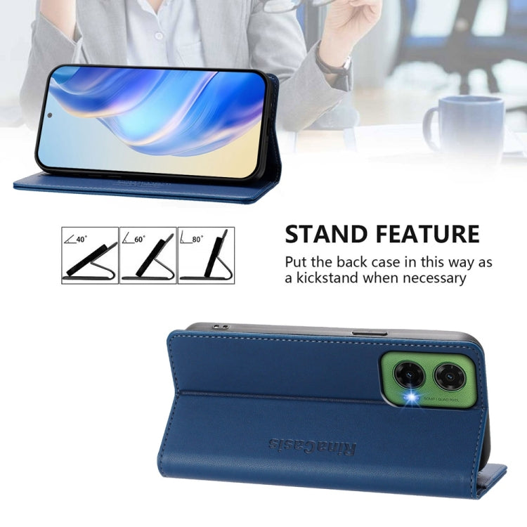 For Motorola Moto G35 RC01 Dual-Folded Magnetic Suction RFID Leather Phone Case