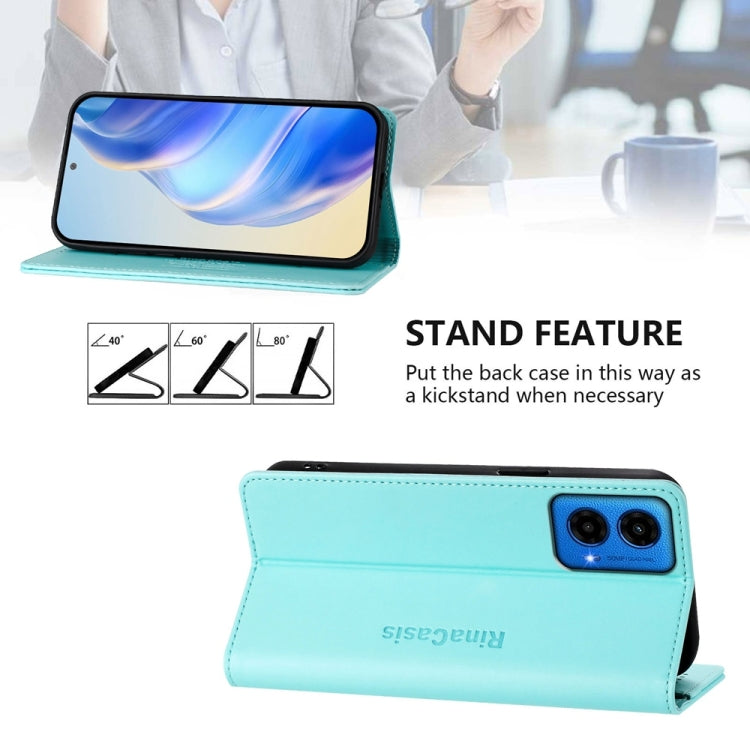 For Motorola Moto G45 5G / G34 5G RC01 Dual-Folded Magnetic Suction RFID Leather Phone Case