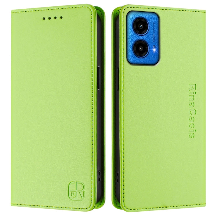For Motorola Moto G45 5G / G34 5G RC01 Dual-Folded Magnetic Suction RFID Leather Phone Case