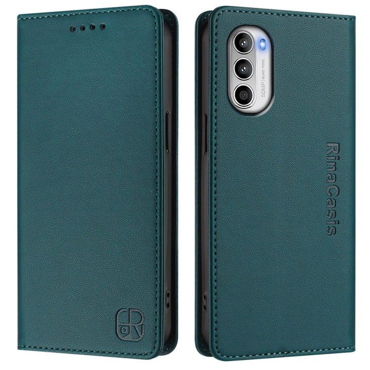 For Motorola Moto G52 4G / G82 5G / G71s 5G RC01 Dual-Folded Magnetic Suction RFID Leather Phone Case