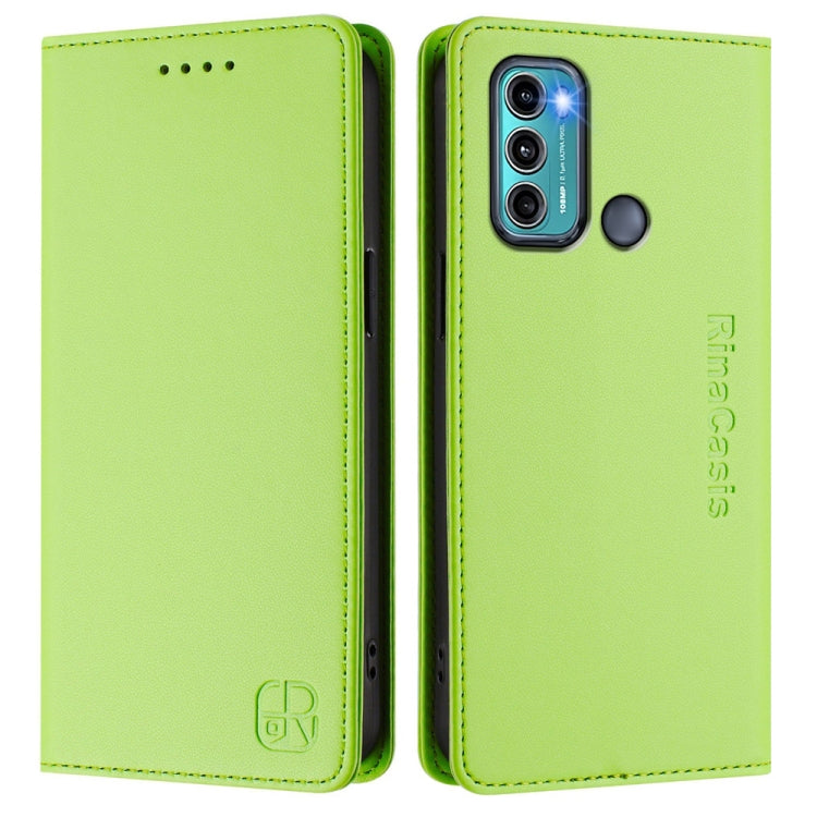 For Motorola Moto G60 / G40 Fusion RC01 Dual-Folded Magnetic Suction RFID Leather Phone Case