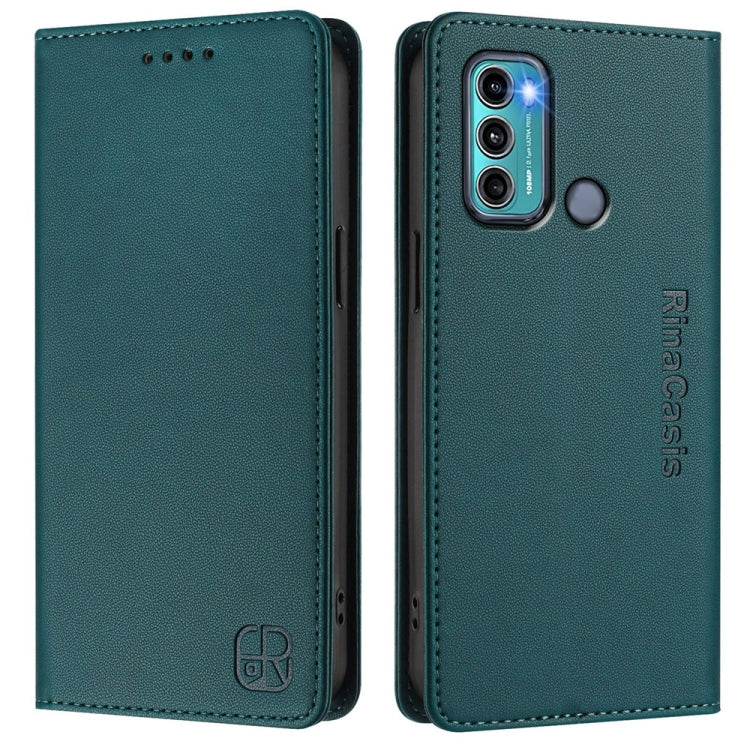 For Motorola Moto G60 / G40 Fusion RC01 Dual-Folded Magnetic Suction RFID Leather Phone Case