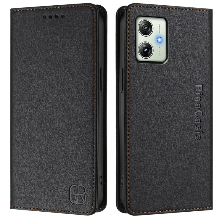 For Motorola Moto G64 5G / G54 / G54 Power RC01 Dual-Folded Magnetic Suction RFID Leather Phone Case