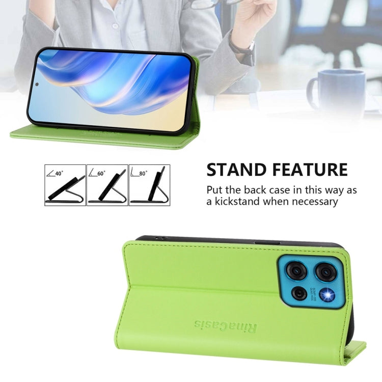 For Motorola Moto G75 5G RC01 Dual-Folded Magnetic Suction RFID Leather Phone Case