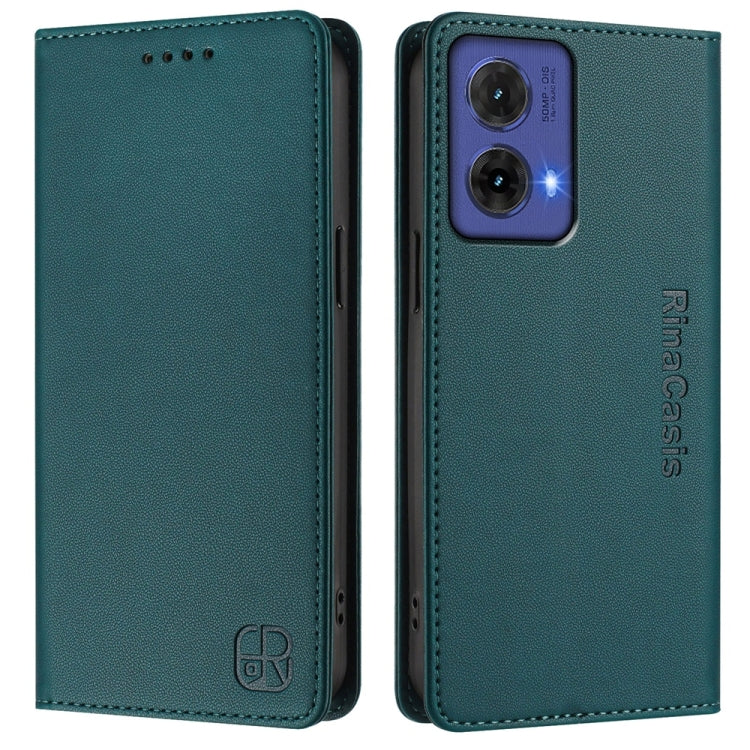 For Motorola Moto G85 RC01 Dual-Folded Magnetic Suction RFID Leather Phone Case