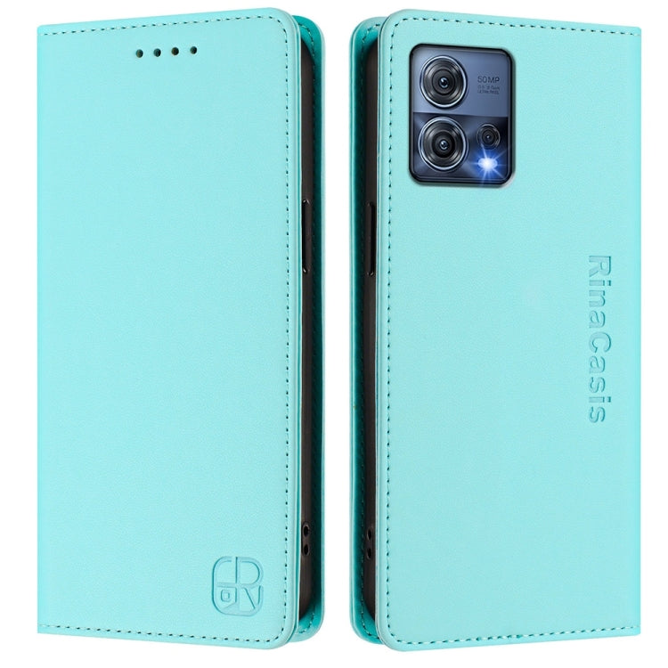 For Motorola Moto S30 Pro / Edge 30 Fusion RC01 Dual-Folded Magnetic Suction RFID Leather Phone Case