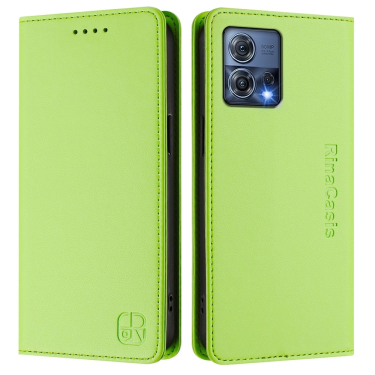 For Motorola Moto S30 Pro / Edge 30 Fusion RC01 Dual-Folded Magnetic Suction RFID Leather Phone Case