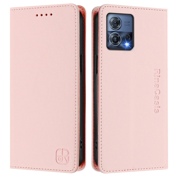 For Motorola Moto S30 Pro / Edge 30 Fusion RC01 Dual-Folded Magnetic Suction RFID Leather Phone Case
