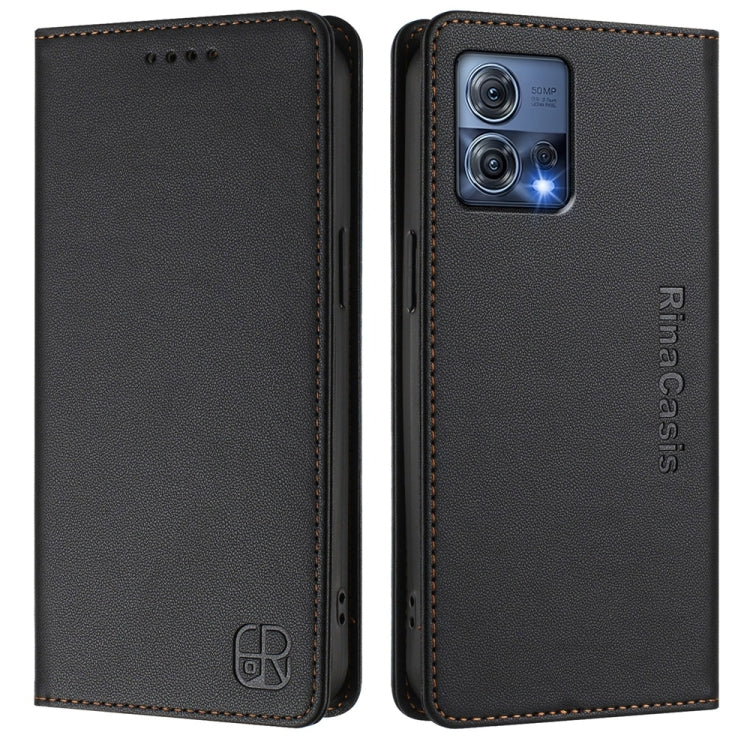 For Motorola Moto S30 Pro / Edge 30 Fusion RC01 Dual-Folded Magnetic Suction RFID Leather Phone Case