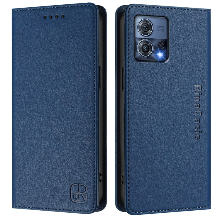For Motorola Moto S30 Pro / Edge 30 Fusion RC01 Dual-Folded Magnetic Suction RFID Leather Phone Case