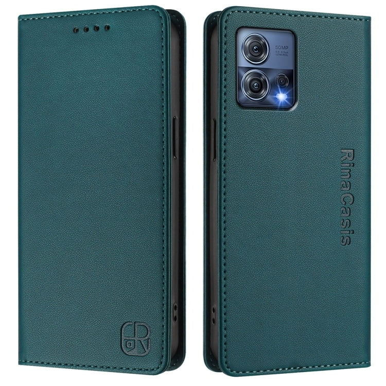 For Motorola Moto S30 Pro / Edge 30 Fusion RC01 Dual-Folded Magnetic Suction RFID Leather Phone Case
