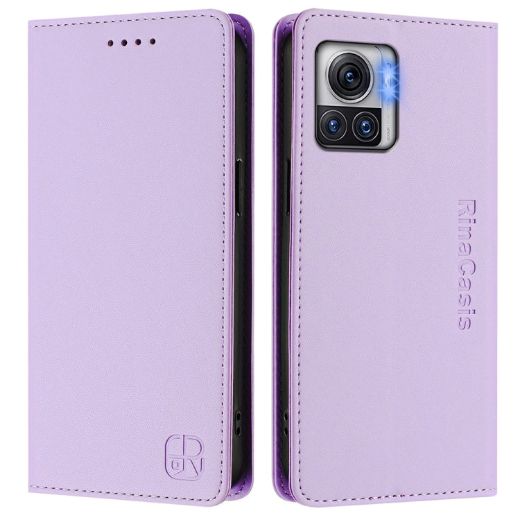 For Motorola Moto X30 Pro / Edge 30 Ultra RC01 Dual-Folded Magnetic Suction RFID Leather Phone Case