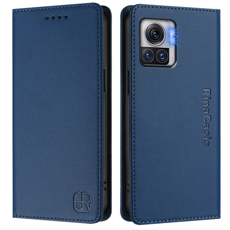For Motorola Moto X30 Pro / Edge 30 Ultra RC01 Dual-Folded Magnetic Suction RFID Leather Phone Case
