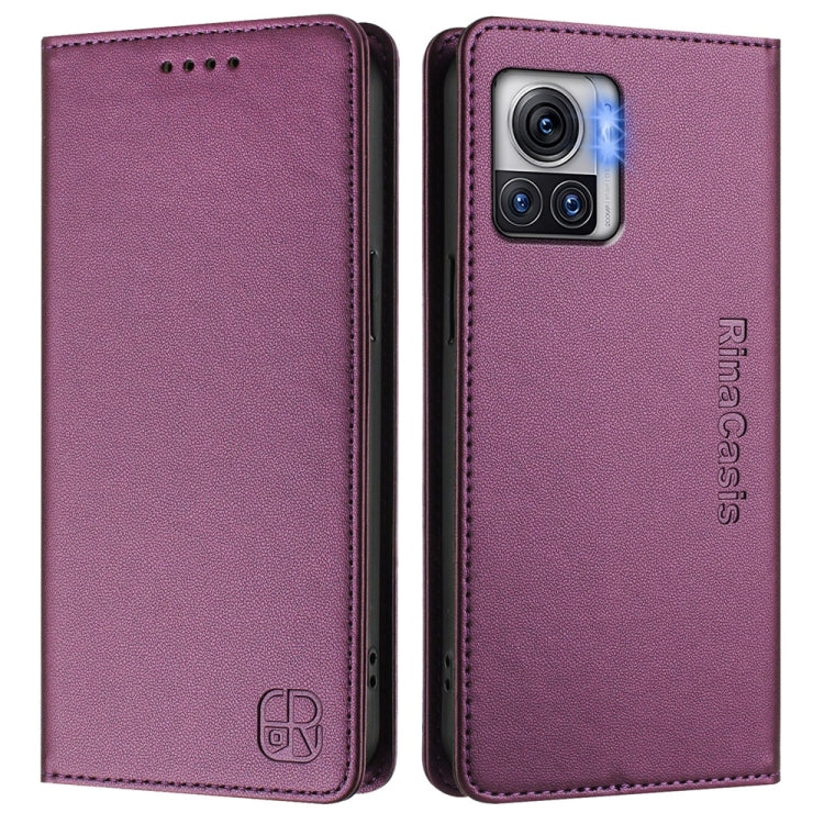 For Motorola Moto X30 Pro / Edge 30 Ultra RC01 Dual-Folded Magnetic Suction RFID Leather Phone Case