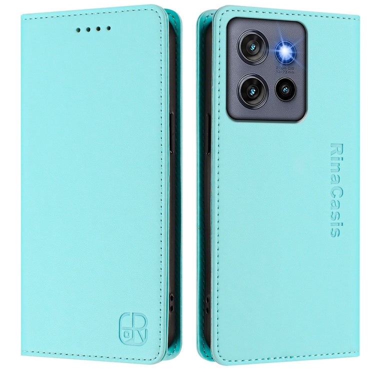 For Motorola ThinkPhone 25 / Edge 50 Neo RC01 Dual-Folded Magnetic Suction RFID Leather Phone Case