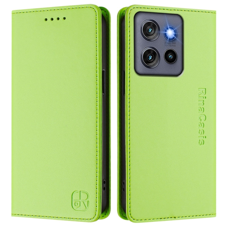 For Motorola ThinkPhone 25 / Edge 50 Neo RC01 Dual-Folded Magnetic Suction RFID Leather Phone Case