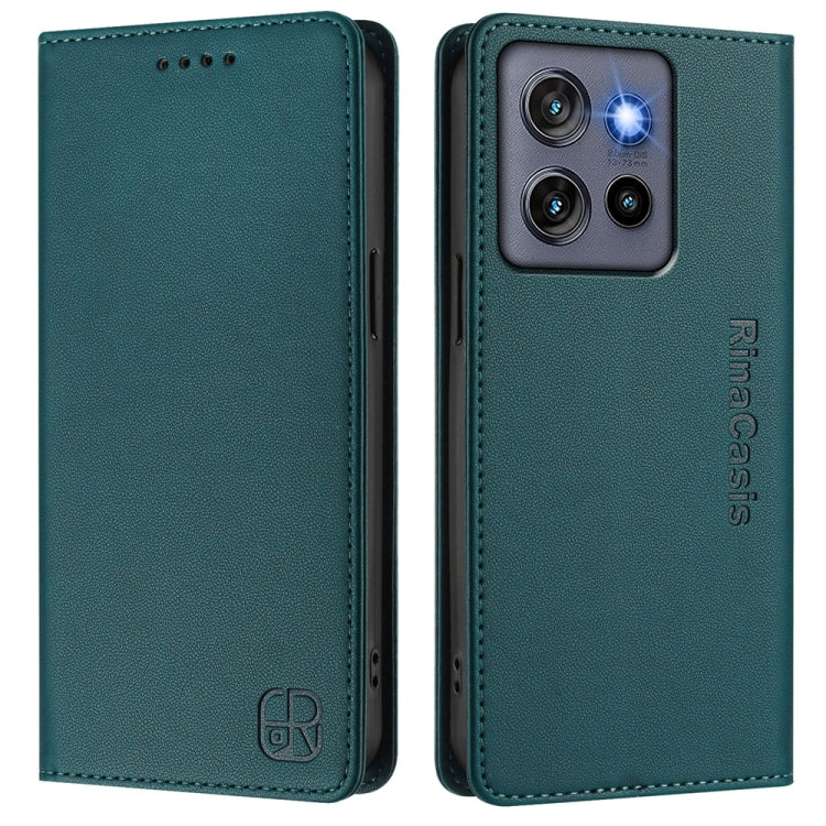 For Motorola ThinkPhone 25 / Edge 50 Neo RC01 Dual-Folded Magnetic Suction RFID Leather Phone Case
