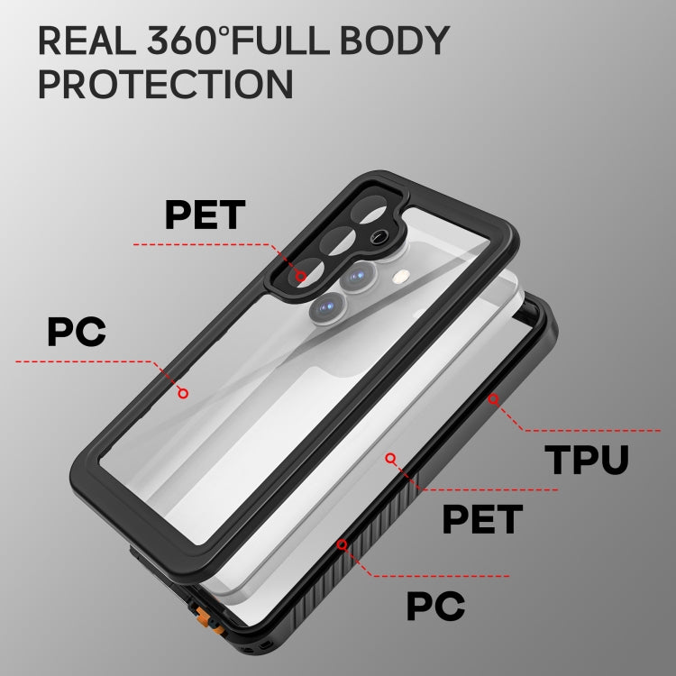 For Samsung Galaxy S25 5G RedPepper IP68 Waterproof Triple-proof Phone Case - Black