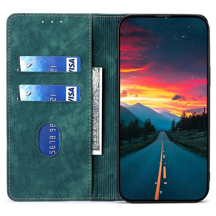 For Redmi 14C 4G RFID Anti-theft Brush Magnetic Leather Phone Case