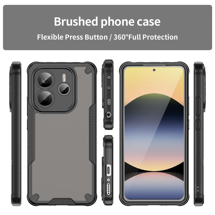 For Redmi Note 14 5G Global Armor Glaze PC Hybrid TPU Phone Case
