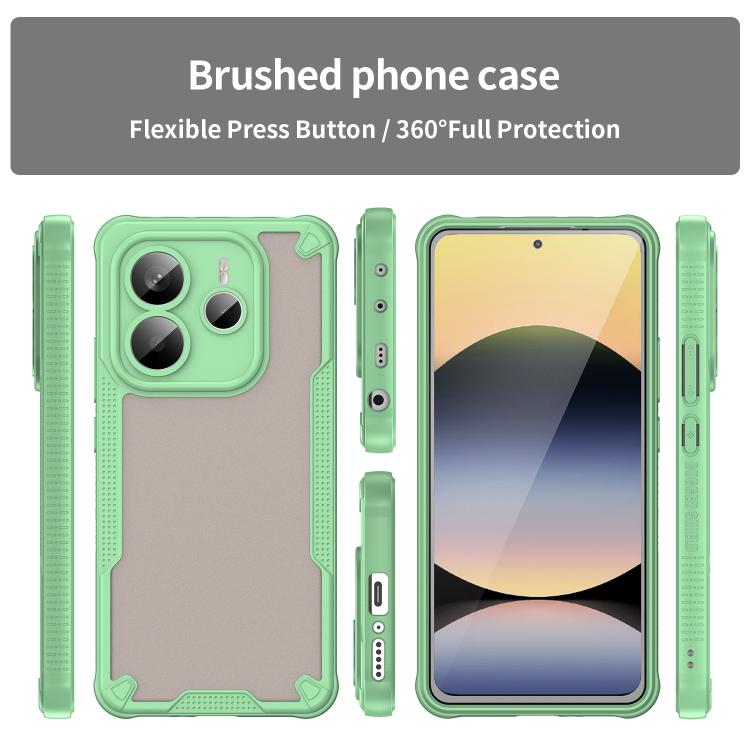 For Redmi Note 14 5G Global Armor Glaze PC Hybrid TPU Phone Case