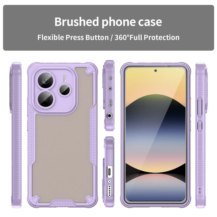 For Redmi Note 14 5G Global Armor Glaze PC Hybrid TPU Phone Case
