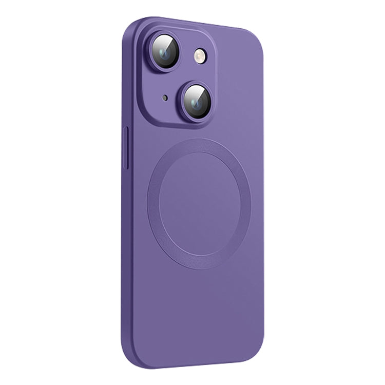 For iPhone 15 CD Texture MagSafe Liquid Silicone Phone Case