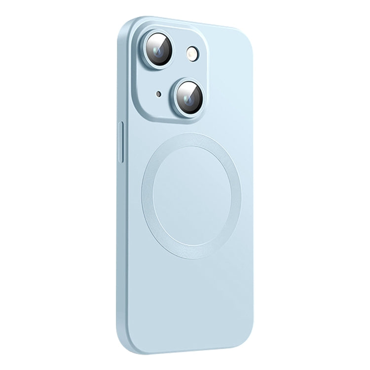 For iPhone 15 Plus CD Texture MagSafe Liquid Silicone Phone Case