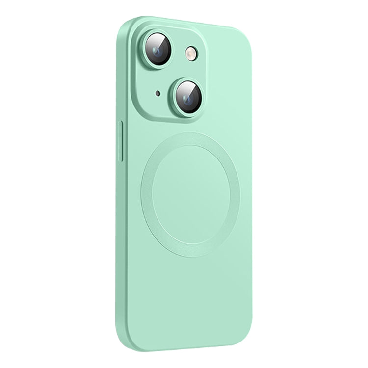 For iPhone 15 Plus CD Texture MagSafe Liquid Silicone Phone Case