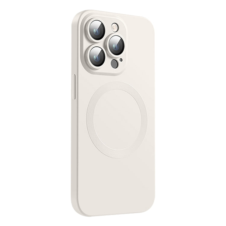 For iPhone 15 Pro Max CD Texture MagSafe Liquid Silicone Phone Case