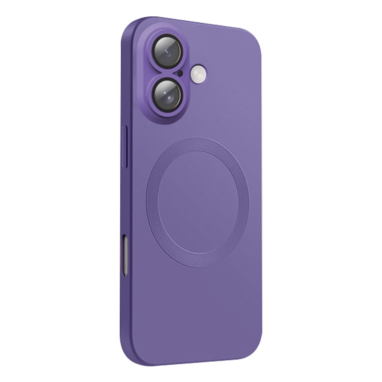 For iPhone 16 CD Texture MagSafe Liquid Silicone Phone Case