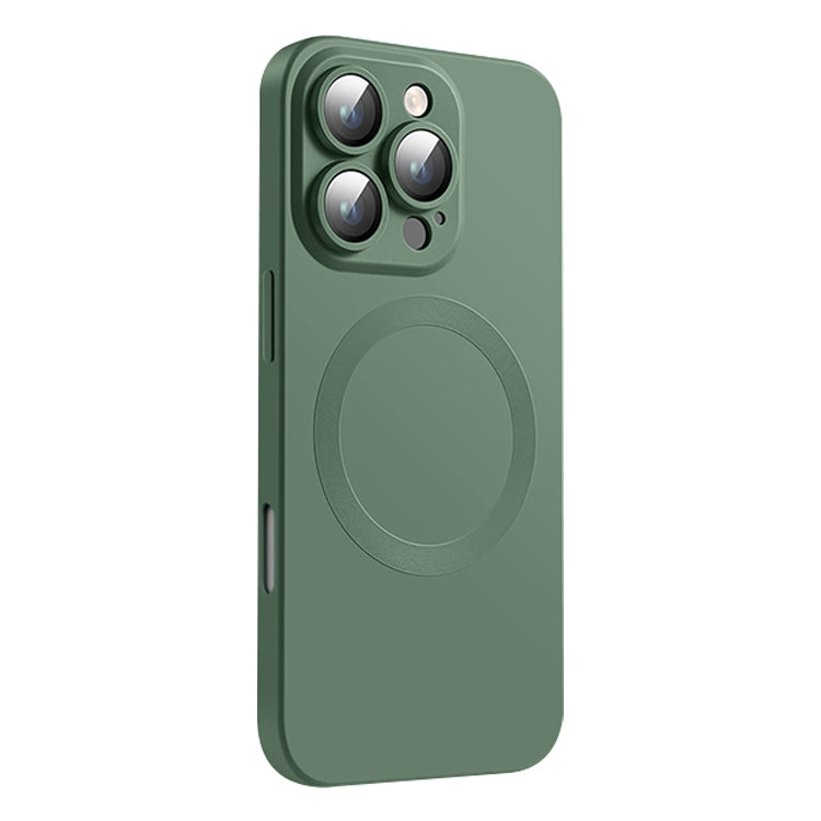 For iPhone 16 Pro CD Texture MagSafe Liquid Silicone Phone Case