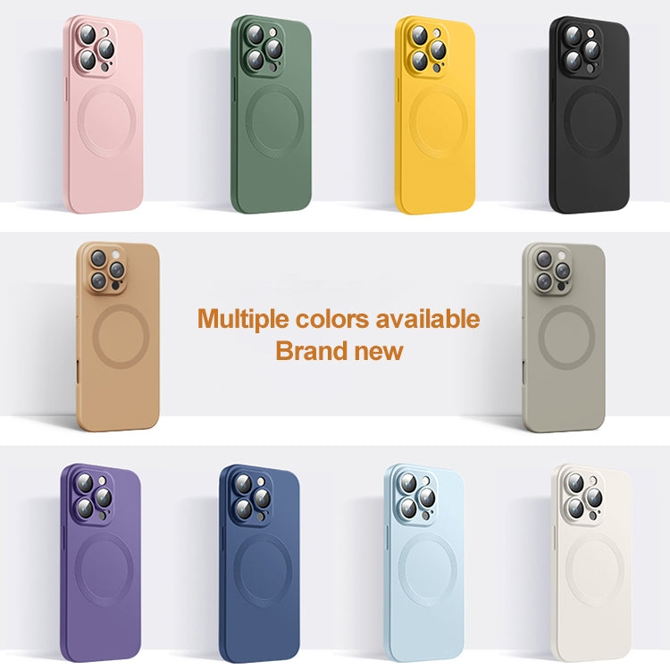 For iPhone 16 CD Texture MagSafe Liquid Silicone Phone Case