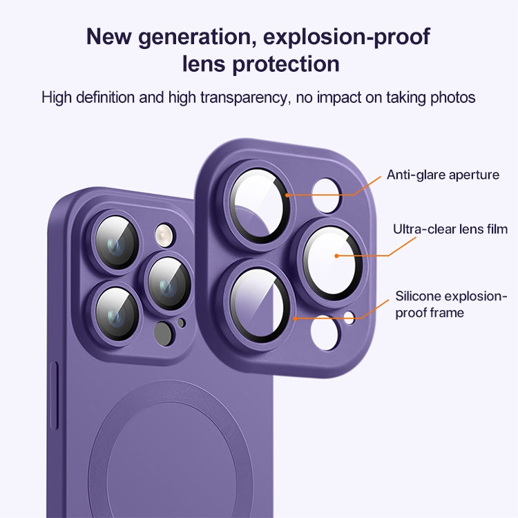 For iPhone 15 Pro Max CD Texture MagSafe Liquid Silicone Phone Case