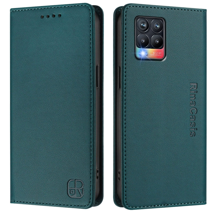For Realme 8 4G / 8 Pro 4G RC01 Dual-Folded Magnetic Suction RFID Leather Phone Case