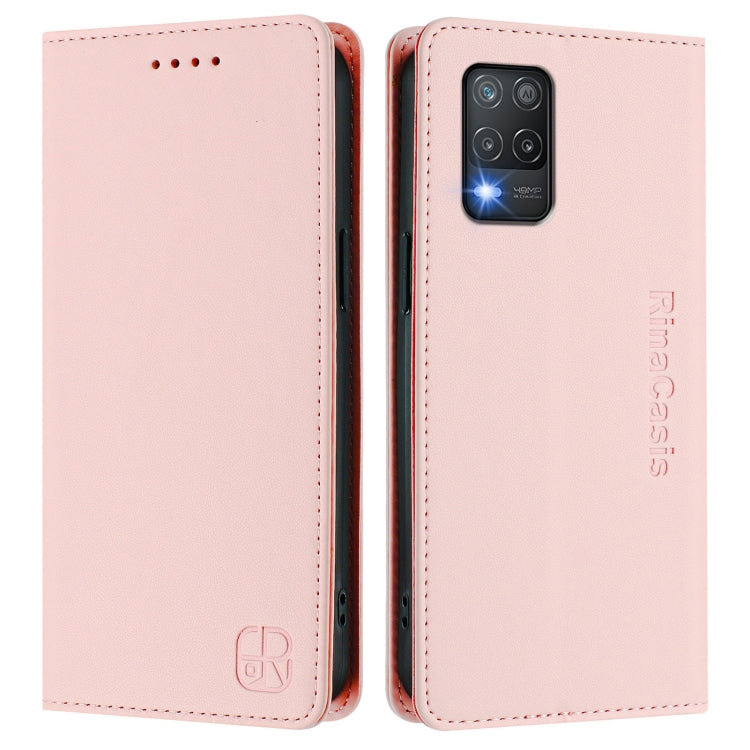 For Realme 8 5G / 9 5G Indian / V13 5G RC01 Dual-Folded Magnetic Suction RFID Leather Phone Case
