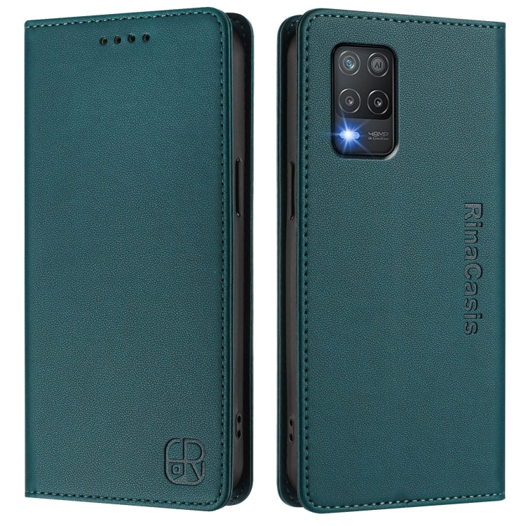 For Realme 8 5G / 9 5G Indian / V13 5G RC01 Dual-Folded Magnetic Suction RFID Leather Phone Case