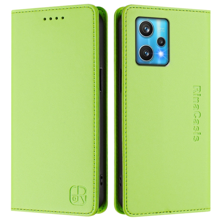 For Realme 9 Pro+ 5G / 9 4G Global RC01 Dual-Folded Magnetic Suction RFID Leather Phone Case